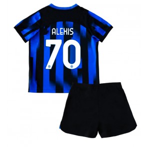 Inter Milan Alexis Sanchez #70 Hemmaställ Barn 2023-24 Kortärmad (+ Korta byxor)